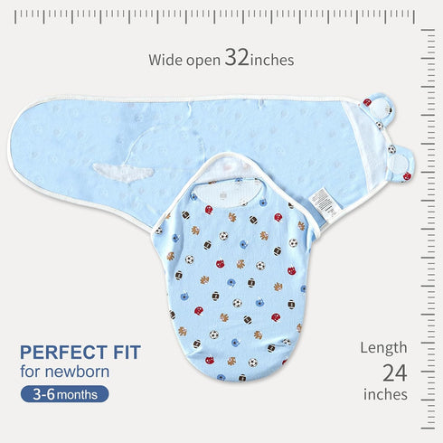 3 Pack 3-6 Bubble bear Baby Swaddle Months - Infant Adjustable Newborn Swaddles Blanket Baby Girl Boy, Swaddling Wrap