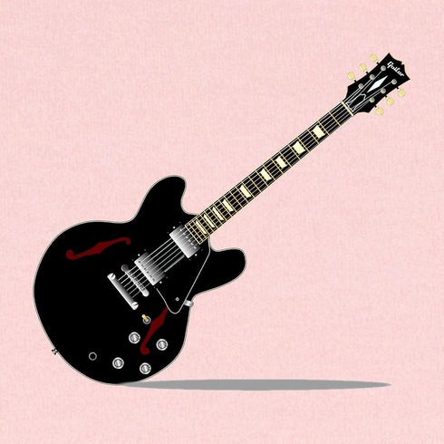 Cozy Super Soft Black Guitar Baby Blanket - Newborn Swaddle