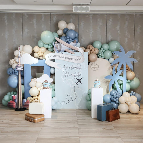 12 Inch Jobkoo Sage Green Dusty Blue Balloons, Retro Slate Light Blue Olive Green White Sand Beige Nude Eucalyptus