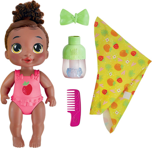 Baby Alive Shampoo Snuggle Berry Boo Black Hair 11 Inch Water Baby Doll Playset for 3 Year Olds & Up