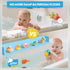 Ganaj 11 Silicone Bathtub Splash Guard for Kids, Splash Guard for Bathtub with Suction Cups,Toy Tray Caddy Holder