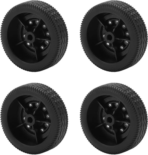 VBESTLIFE Replacement RC Tires Set, RC Car Rubber Tires with Plastic Hubs RC Rim Accessories for D12mini Upgrade Parts