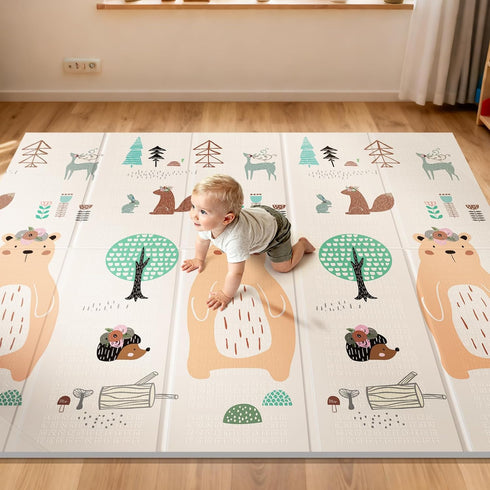 UANLAUO Baby Play Mat,79"x 71" Large Mat for Floor,Reversible Floor Mat,Foam Thick&Waterproof,Foldable