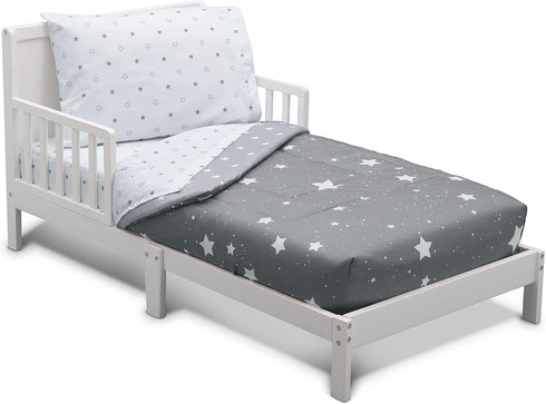 Delta 4-Piece Reversible Toddler Bedding Set - Fitted Sheet, Top Sheet, Pillowcase,