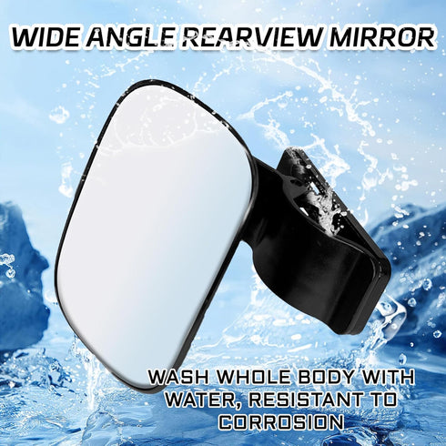 QQWD 3.5" 2.2" 360 Car Seat Mirror for Baby Rear Facing, x HD Glass Degree Adjustable Curved Large View Mirror, Wide