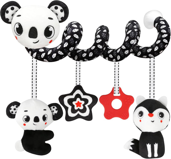 Black and White High Contrast Baby Toys - Sensory Infant Hanging Carseat
