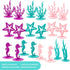 SUNBEAUTY 20Pcs Mermaid Party Decoration, DIY Felt Table Centerpiece, Under The Sea Baby Shower Little Mermaid Girl