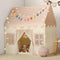 Kids Play Tent Indoor: with Brown Checkered, Mat, Rainbow Tissue Garland, Star