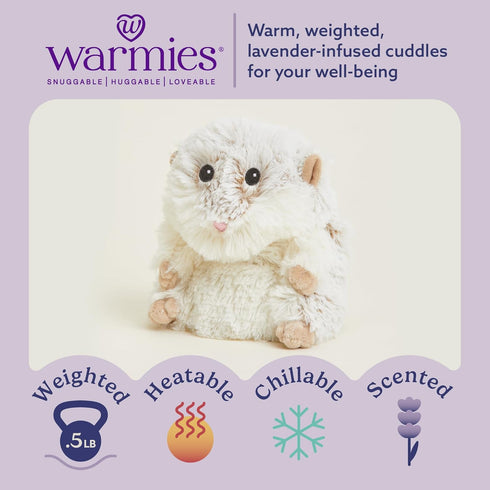 warmies Junior Microwavable & Weighted Stuffed Animals, Hamster - Heated Stuffed Animal Plushie for Warmth & Comfort