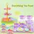 Set Set, 3 4 5 6 Lajeje Dinosaurs Tea Party for Little Girls, Pretend Plastic Teapot Princess Tea Time Play Kitchen Toy