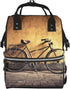 HCBPWVQA Old Bicycle Diaper Bag with Changing Pad and Pacifier Holder, Multifunction Laptop