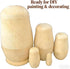 MAGIKON 5-Piece Set 5-Inch Unpainted Nesting Doll - Blank Wooden Stacking Dolls for DIY Painting & Decorating