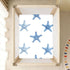 CZXW 52" 28" Starfish Sea Blue Crib Sheets Fitted x Natural Cotton Soft & Breathable for Baby Crib Mattress