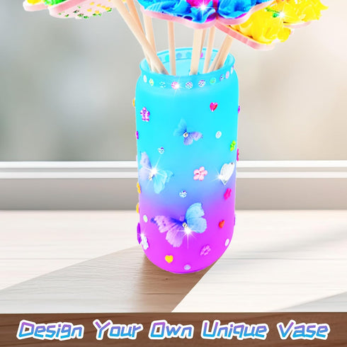 FJBICODA 5-12 8 2 1 5 6 7 8 9 10+ Poke Art Flower Bouquet Craft Kit - Arts and Crafts for Girls Ages - Make Your Own