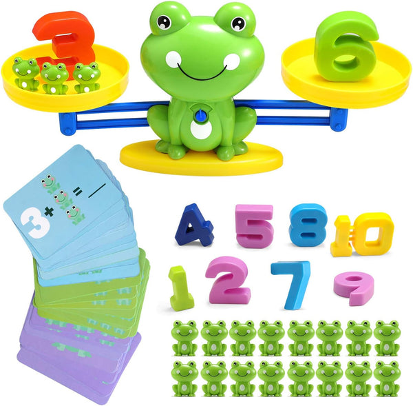 Frog Balance Cool Math Counting Game, Educational Early Learning Scale STEM Toys Gifts for Preschool Toddlers Kids Age