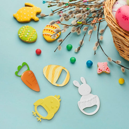 Easter Teething Toys for Babies, Soft Silicone Baby Easter Chew Toy, My First Easter Teether for Toddlers