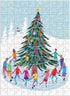 Galison Tree Skaters 130-Piece Mini Puzzle Ornament - Festive Holiday Puzzle in Ornament Box