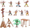 NUOBESTY Plastic Indians Figures Playset, Native American Action Figurines and Accessories for Miniature Sandbox
