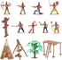 NUOBESTY Plastic Indians Figures Playset, Native American Action Figurines and Accessories for Miniature Sandbox
