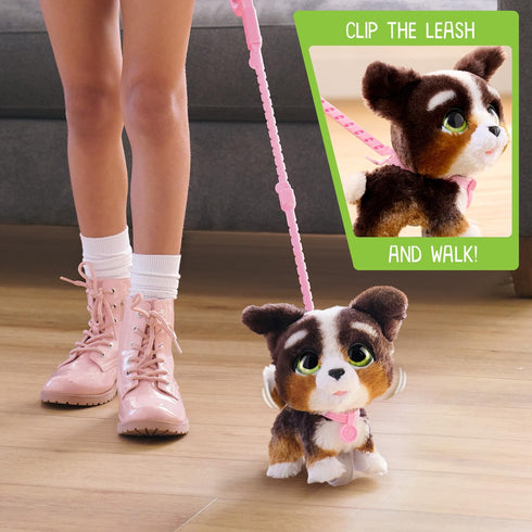 furReal Walk-A-Lots Bernedoodle, 8-inch Interactive Plush Puppy with Sounds, Kids Toy for Ages 4 and Up by Just Play
