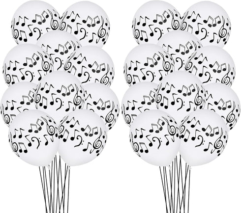 30 Pcs Music Notes Balloons, 12 Inches Latex Balloons for Musical Theme Birthday Party Decorations
