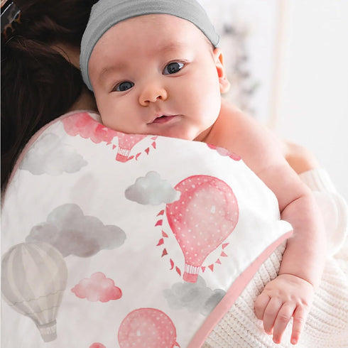 5-Pack 22" 11" Featherhead Muslin Burp Cloths for Baby Girl Large X - Ultra Soft & Extra Absorbent Cotton Terry Backing