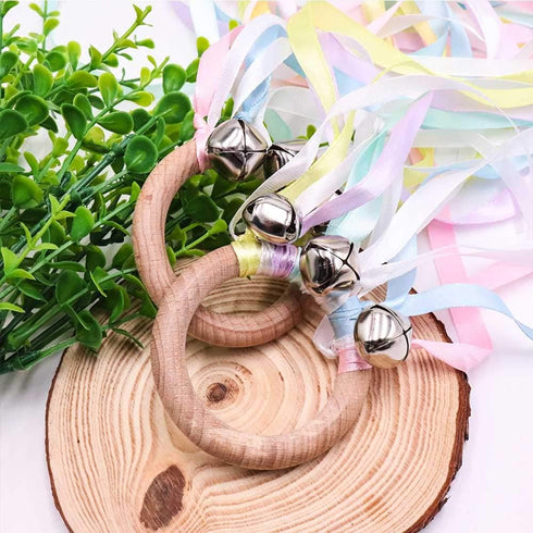 TANOFAR Montessori Hand Kite - Baby Sensory Ribbon Toy, Waldorf Wooden Toys for Toddlers, Rainbow