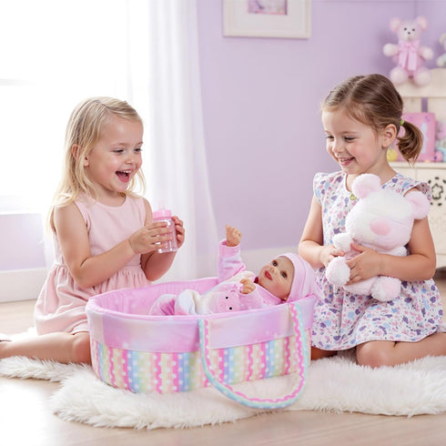 8 17-22 Inch BABESIDE Pcs Reborn Baby Doll Clothes with Bassinet for Babydolls, Reborn Baby Doll Accessories fit