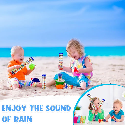 3 Pieces Rainmaker Rain Stick for Baby - Sensory Auditory Musical Instrument Rattle Tube