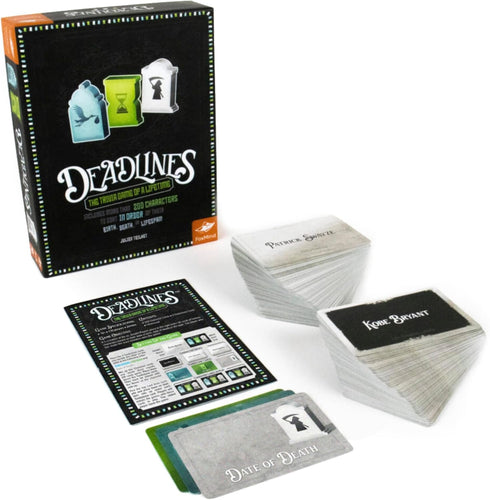 Foxmind Games - Deadlines Trivia Card Game, Pop Culture Game for up to 10 Players, Fun Board Game for Adults and Family Night, Large Group Party Game for Teens, Ages 12 and Up