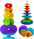 Rainbow Spinning Wheel Toy, Kids Stackable Spinning Toy for Babies and Toddlers, Interactive Learning Toys
