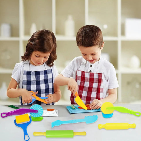 Set, 9 Sets 4-8, LCY WEDSHI Dough Tool Pcs Dough Tools for Kids Ages Dough Accessories Includes Cutters Roller, Rolling