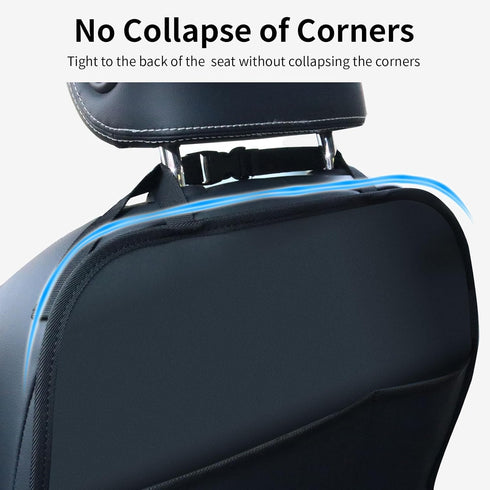 pefirst 3 2-Pack) Kick Mat Back Seat Protector Waterproof Leather Car Seat Back Organizers Cover with Storage Pockets