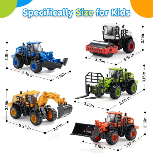 Bulldozer 3 4 5 6 Construction Truck Toys for Toddlers: Push Go Truck Sandbox Excavator Toy Trucks Vehicles Snow Plow