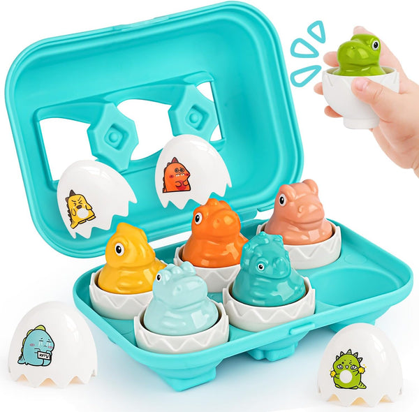 Toddler Matching Eggs Toys - Color Shape Sensory Sorting Toys for 1-3 Year Olds, Easter Montessori Learning Games