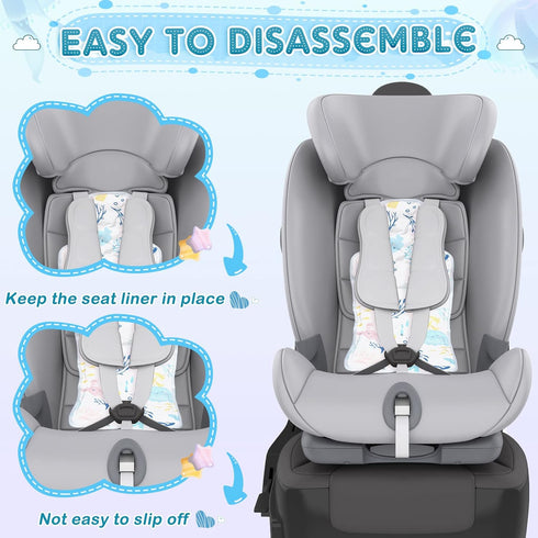 Pinkunn 2 Pcs Gel Car Seat Cooler Pad, Breathable Summer Cushion for Stroller, Baby Dining Chair, Safety Seat