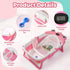 TBHAPY 0-36 Baby Bathtub,Collapsible Baby Bath Tub with Soft Cushion & Thermometer, Space Saving Foldable & Travel