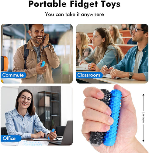 (2 Pack) LESONG Pain Fidget Toys for Adults: Rotating Spiky Grippie for Sensory Input - Pain Stim Fidget Toys