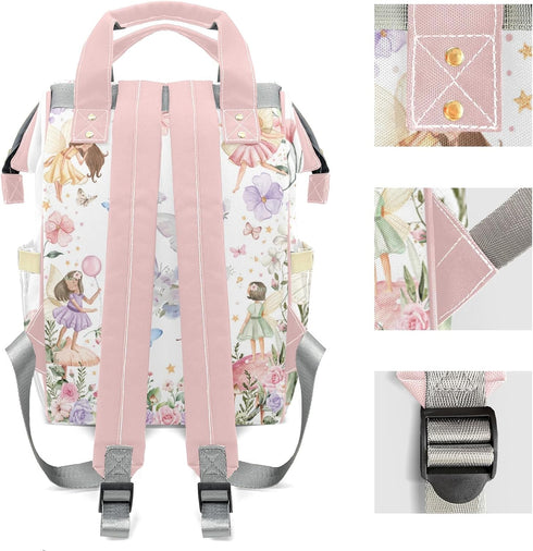LiSoAkWE Backpack Backpack Mommy Backpack Fairy Garden Watercolor Butterfly Personalized Diaper Bag