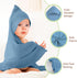100% 32x32 Inch 2 Pack Organic Cotton Muslin Baby Hooded Towels Soft & Absorbent Baby Towels with Hood for Boys