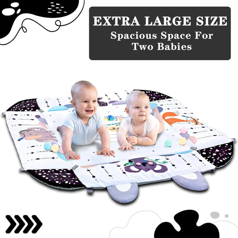 8-in-1 Tummy Baby Gym Play Mat, Time Mat & Activity Gym, Washable Ball Pit, Infant Play Mat with Detachable Toys