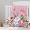 YeeJu Easter Baby Throw Blanket, 30x40 Small Pink Easter Rabbit Bunny Egg Blanket for Toddler Crib