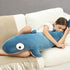 48” Blue Giant Sharks Plush - Large Whale Shark Stuffed Animal, Big Ocean Sea Fish Squishy Body Pillow
