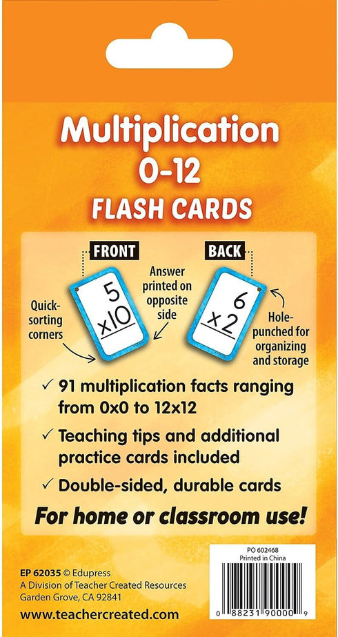 012 (EP62035) Teacher Created Resources Multiplication Flash Cards