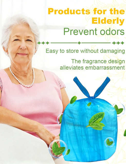 Box,96 96 (23"x18") Large Adult Diaper Disposal Bags with Wall Mount Storage Pcs Blue & Pcs yellow Adult Diaper