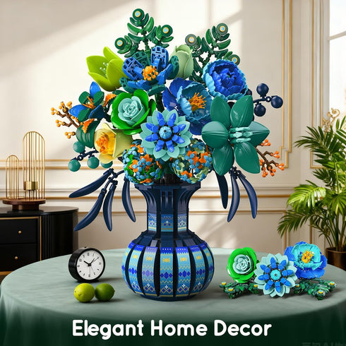 Set, 1309 12+ PLAXSOON Flowers Building Gift for Mothday Day Flower Bouquet Botanical Collection Building Block Kit