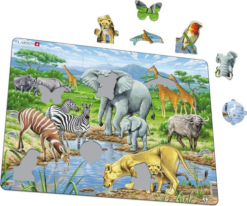 Larsen Puzzles African Savannah 65 Piece Children's Jigsaw Puzzle