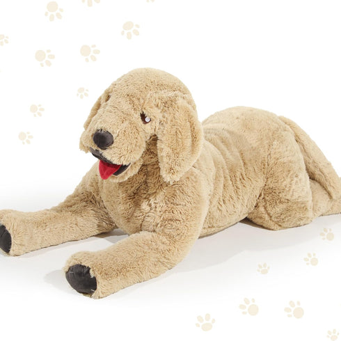 Geosar Giant Dog Stuffed Animals, Fluffy Labrador Large Plush Toy, Big Cuddly Body Pillow, Gifts for Kids & Pets, Gold