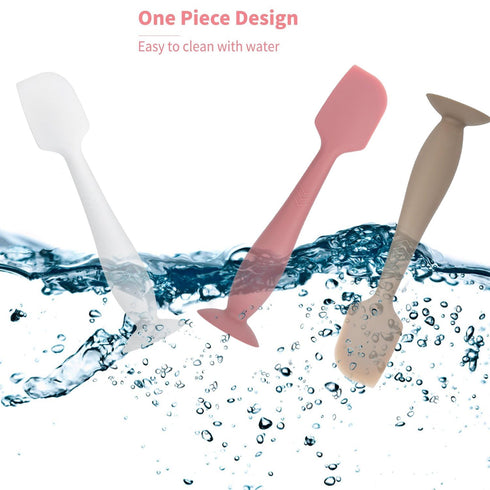 3 Pack Baby Diaper Cream Spatula Applicator, Soft Silicone Brush with Suction Cup Base (White, Red, Gray)