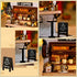 Flever Dollhouse Miniature DIY House Kit Creative Room with Furniture for Romantic Valentine's Gift (Coffee Time)